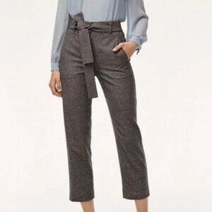 Aritzia Wilfred Grey tweed tie waist trousers 00